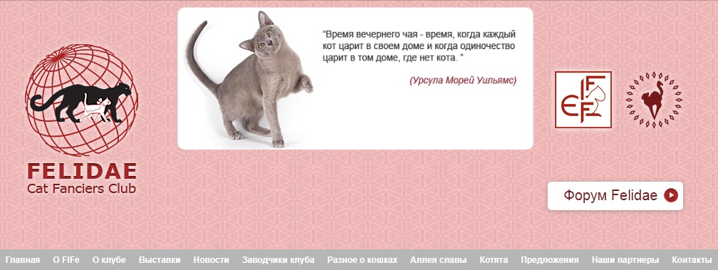 Клуба любителей кошек «Felidae» (FIFe)
